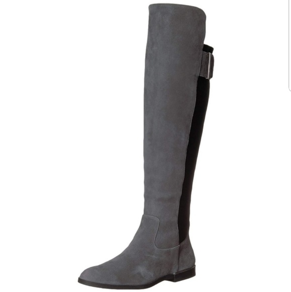 Calvin Klein Cylan Over the Knee Suede Zip Boots - Picture 2 of 5